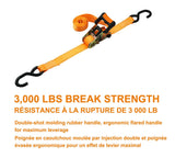 3,000-lb Heavy-Duty Sliding Ratchet Tie Down Straps, 1.25-in x 8-ft, 2-pk N2O9 - product image 3