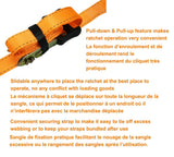 3,000-lb Heavy-Duty Sliding Ratchet Tie Down Straps, 1.25-in x 8-ft, 2-pk N2O9 - product image 5