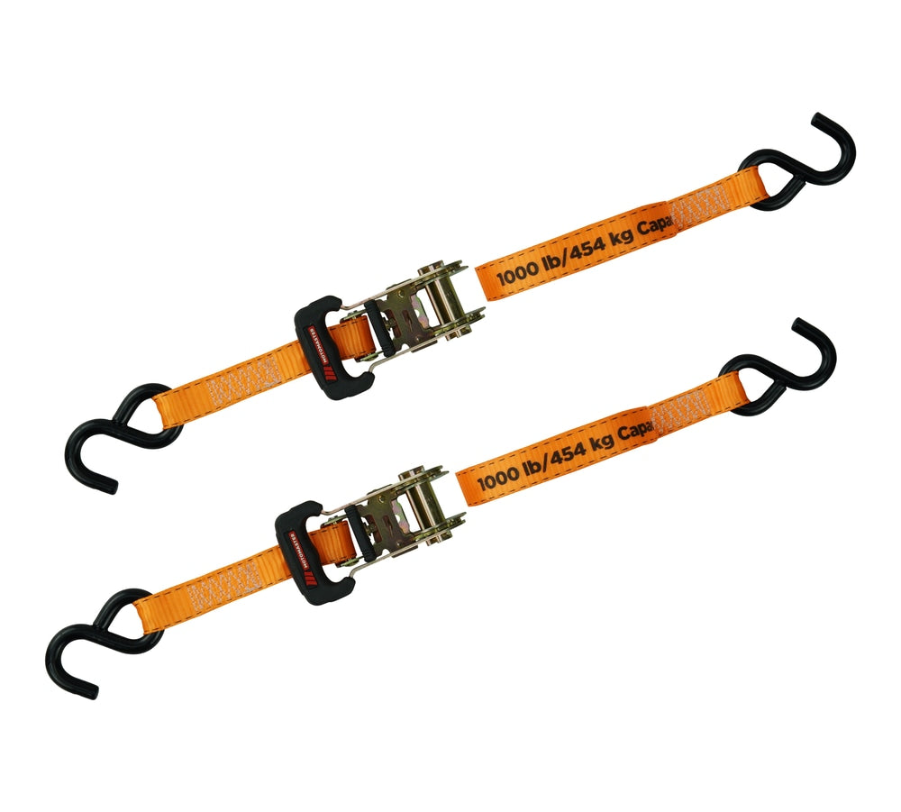 3,000-lb Padded Handle Ratchet Tie Down Straps, 1.25-in x 10-ft, 2-pk V4R0 - product image 2