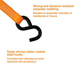 3,000-lb Padded Handle Ratchet Tie Down Straps, 1.25-in x 10-ft, 2-pk V4R0 - product image 4