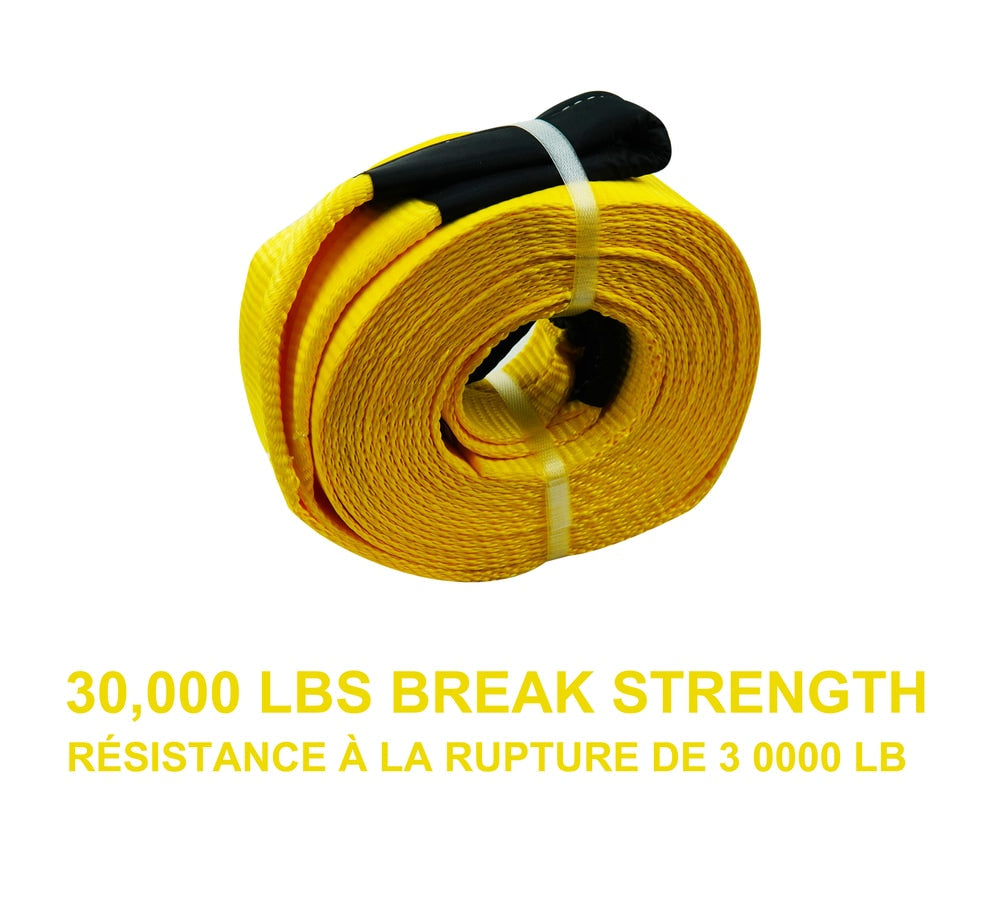 30,000-lb Recovery Strap with Loop Ends, Commercial Grade, 4-in x 30-ft Q7F2 - product image 2