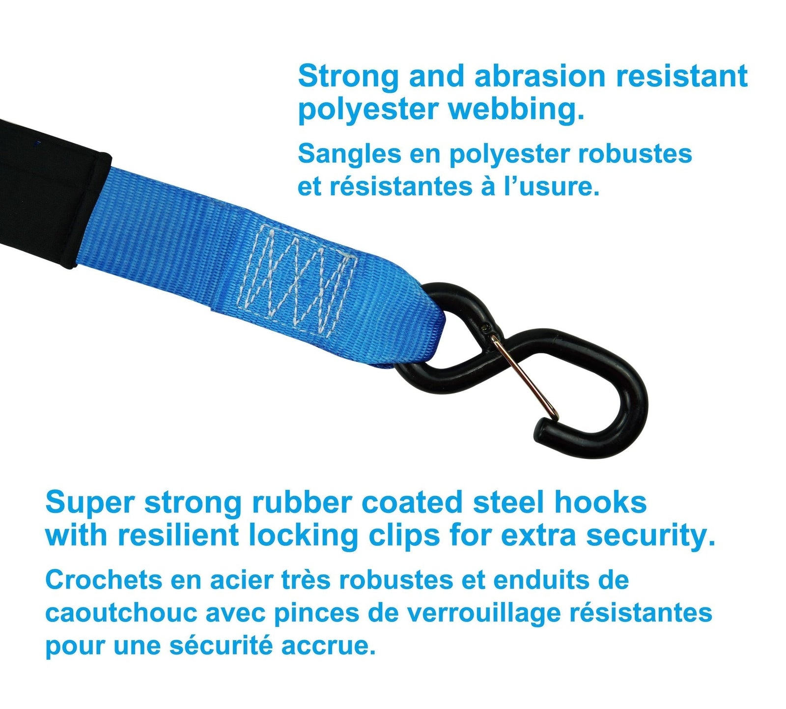 3,600-lb Heavy Duty Ratchet Tie Down Strap, Assorted Sizes, 4-pk B5Q2 - product image 3