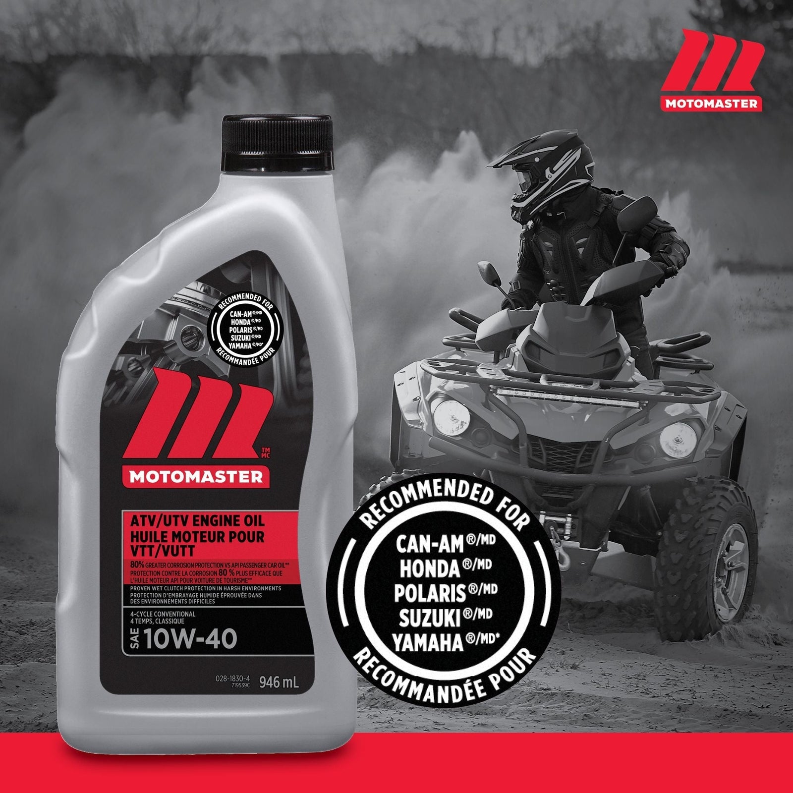 4-Stroke Premium ATV/UTV Engine Oil 10W40, 946-mL L6X3 - product image 3
