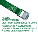450-lb Light Duty Lashing Straps with Cam Buckle Clasps, Weatherproof, 1-in x 12-ft, 2-pk F7D8 - product image 4