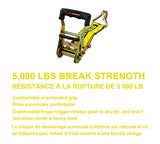 5,000-lb Commercial Ratchet Tie Down Strap with Double-J Hook, 2-in x 25-ft A4W6 - product image 3
