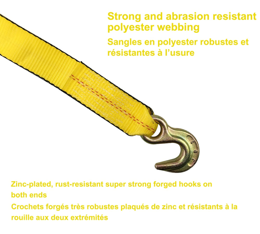 9,000-lb Tow Strap with Rust-Resistant Hooks, 2-in x 20-ft D1C1 - product image 2