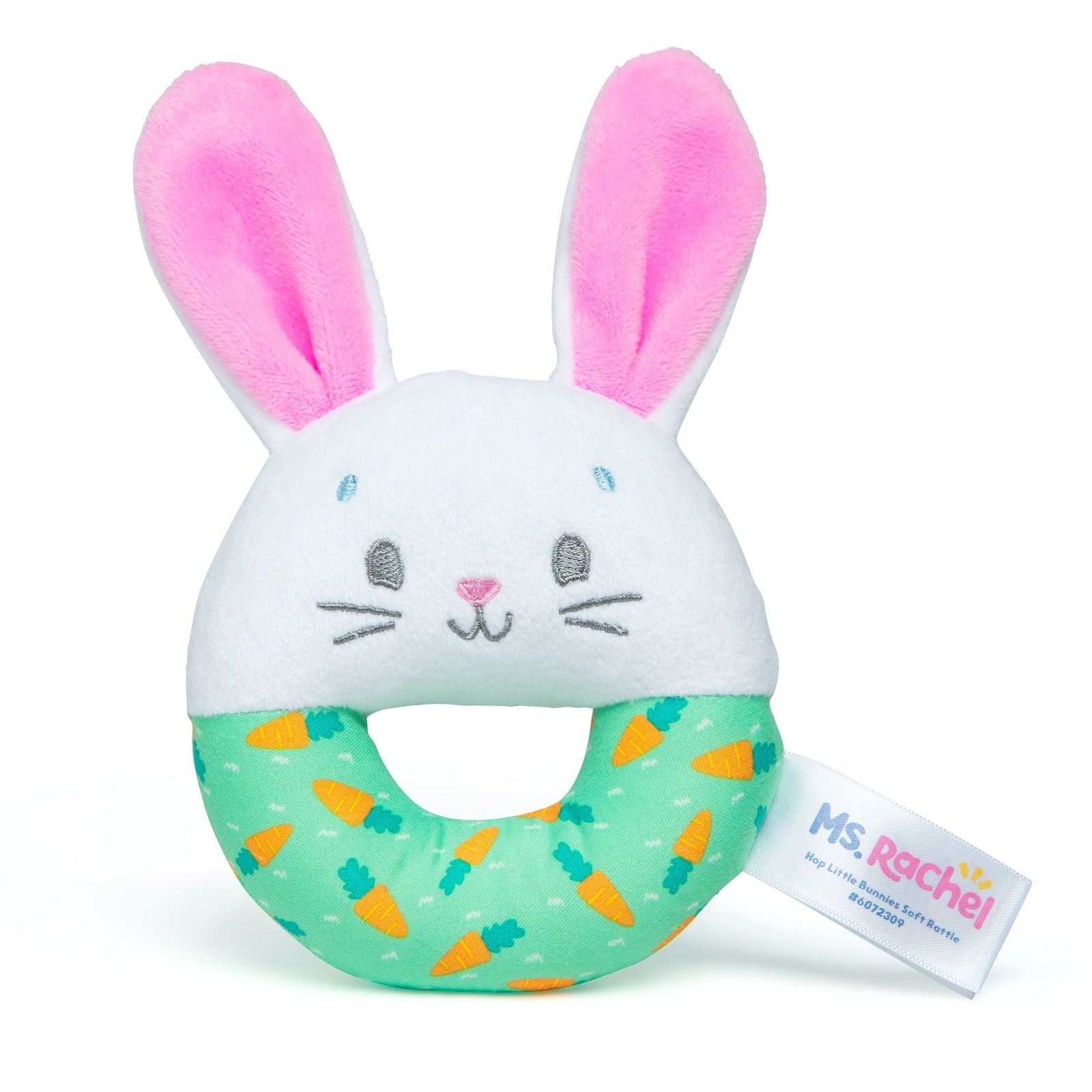 Rachel, Hop Little Bunnies Soft Rattle Toy, Baby Teething Toys with Plush Bunny Cover, Toddler Toys O5Y8 - product image 1