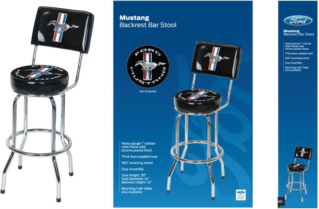 Swivel Bar Stool with Backrest I6R9 - product image 2