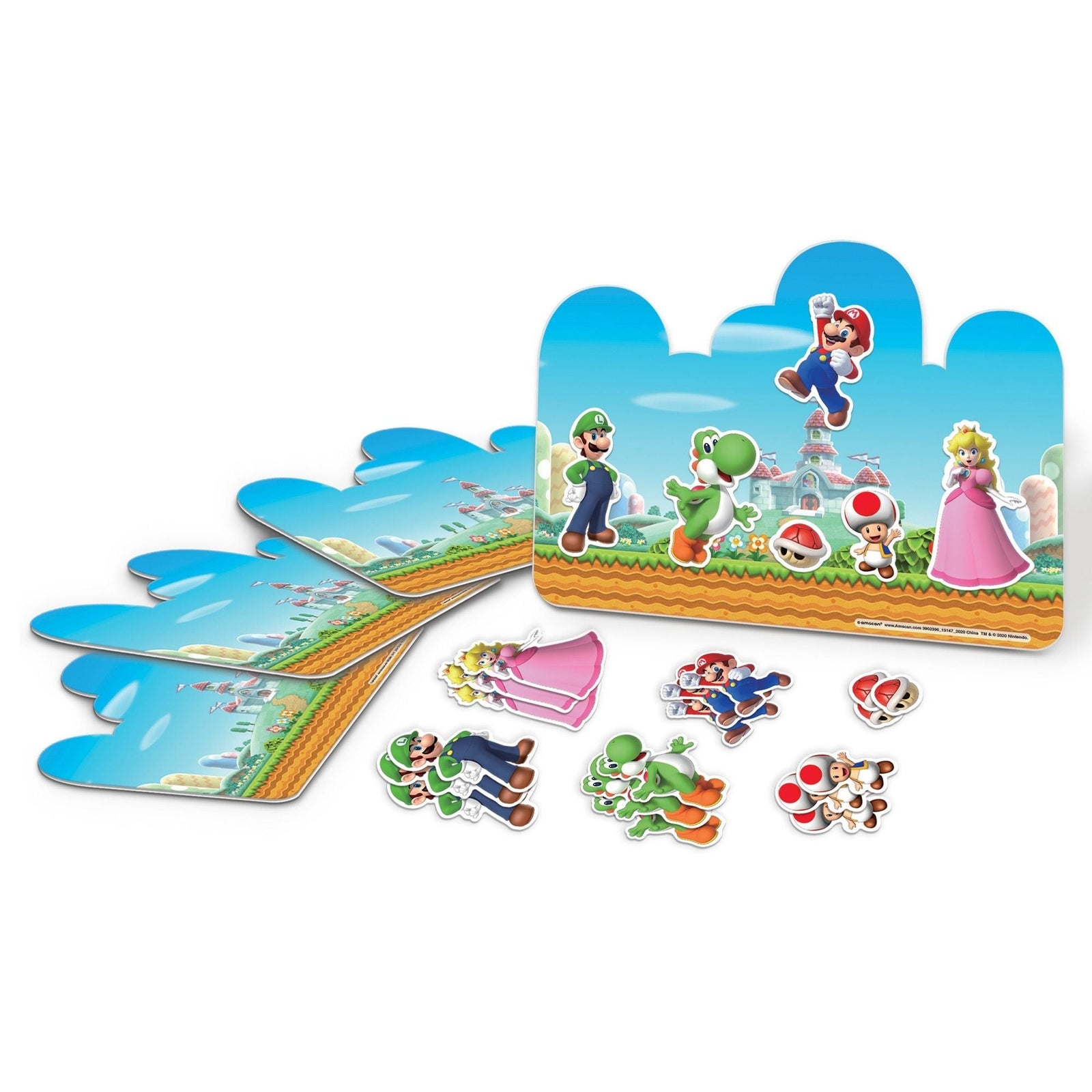Super Mario Bros Princess Peach/Luigi/Mario DIY Customizable Craft Kit, Multi-Coloured, 28-pk, for Arts & Crafts/Birthday Favour M4B3 - product image 1