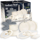 Gotham Steel Pots & Pan Set with Removable Handles, Cream, 18-pc D4H1 - product image 1