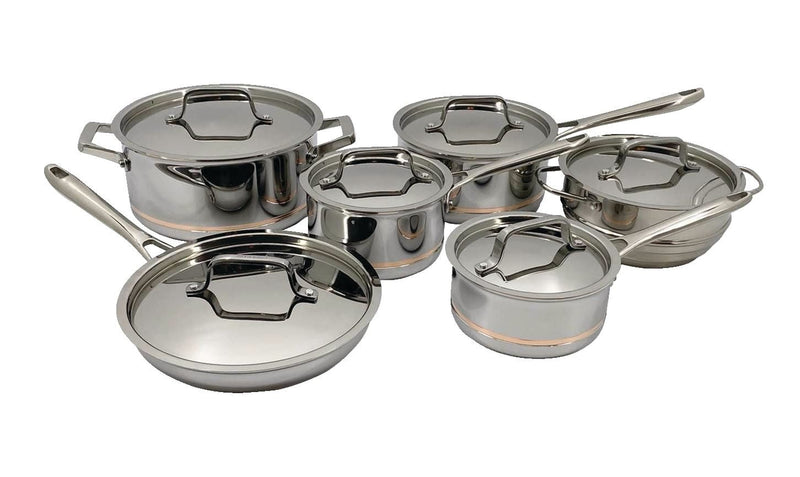 5-Ply Copper Core Stainless Steel Cookware Set, Oven Safe, 12-pc C3F7