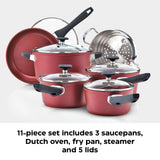 Classic Cookware Set, Non-Stick, Maroon, 11-pc R6M6 - product image 6