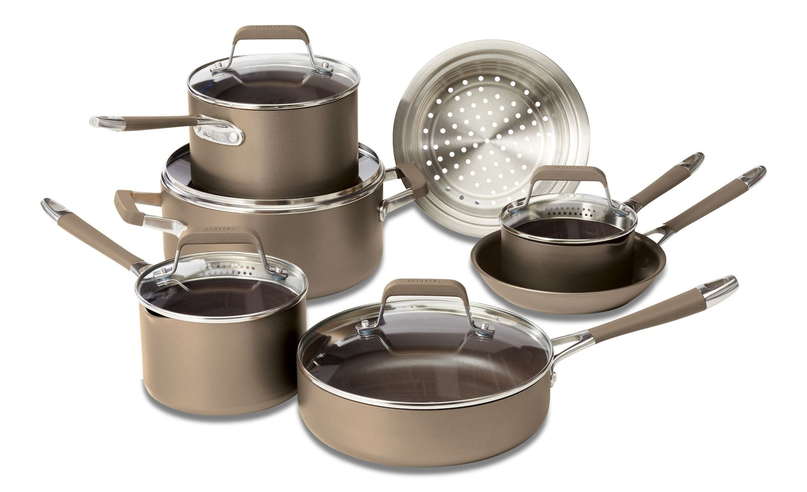 Classic Cookware Set, Non-Stick, PFOA-Free, Oven Safe, Champagne Bronze, 12-pc H0M7 - product image 2