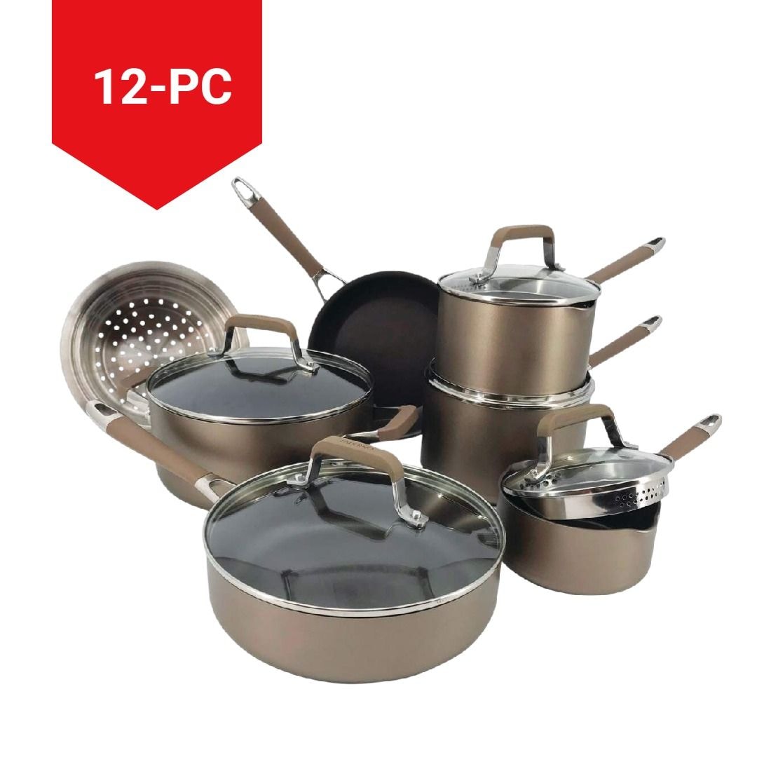 Classic Cookware Set, Non-Stick, PFOA-Free, Oven Safe, Champagne Bronze, 12-pc H0M7 - product image 7