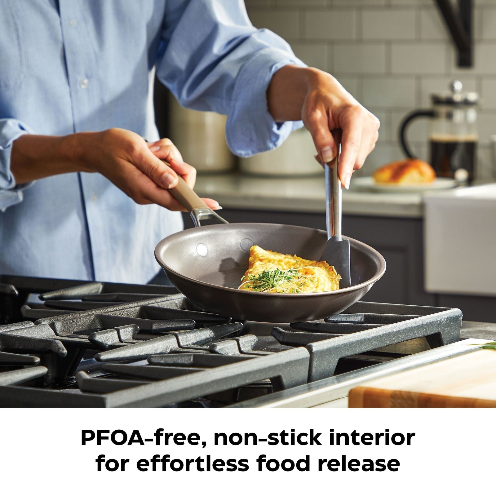 Classic Cookware Set, Non-Stick, PFOA-Free, Oven Safe, Champagne Bronze, 12-pc H0M7 - product image 8
