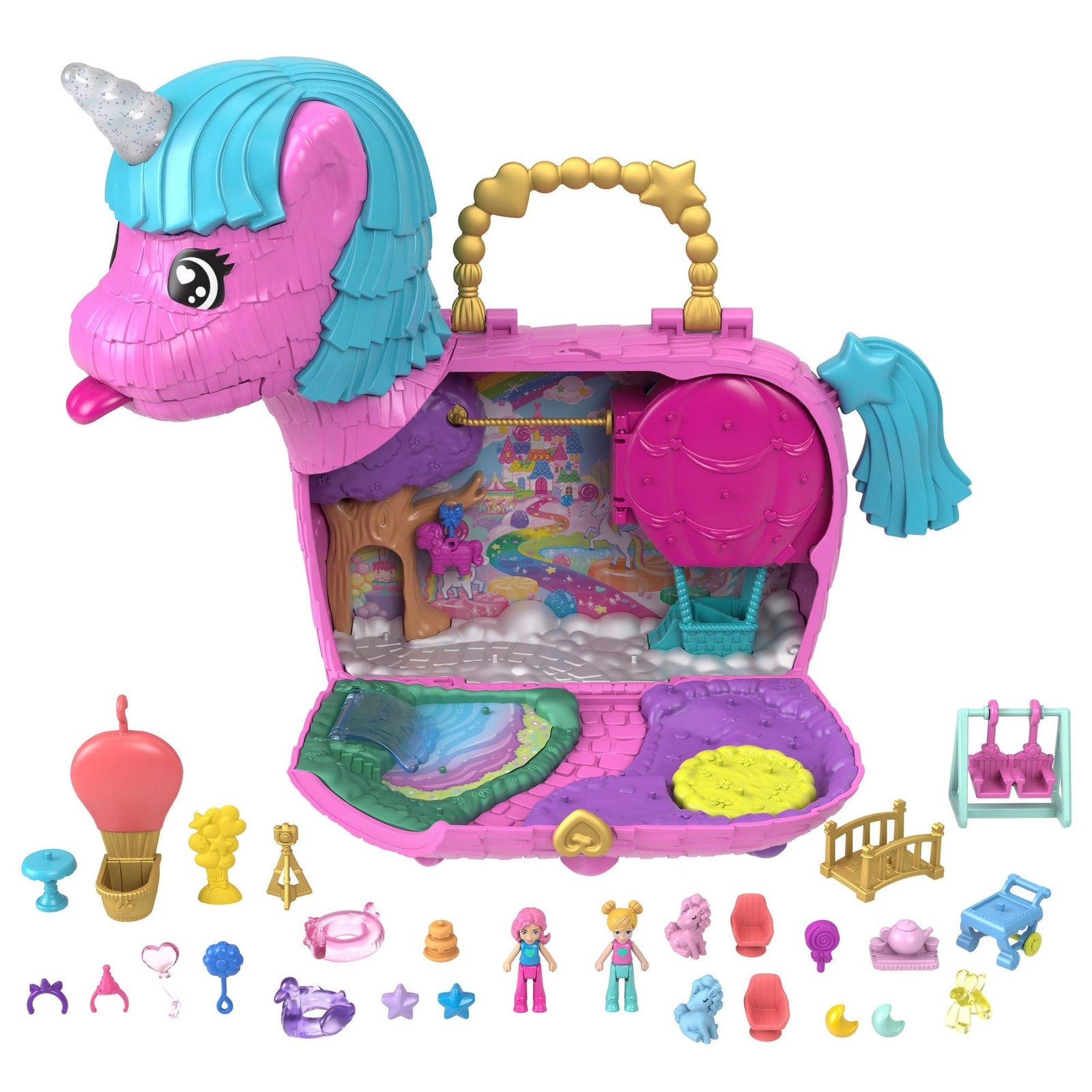 Pocket 35th Celebration Unicorn Partyland Playset, Includes 2 Micro Dolls, Pets & 25+ Surprise Accessories, Kids Ages 3+ O2R7 - product image 1