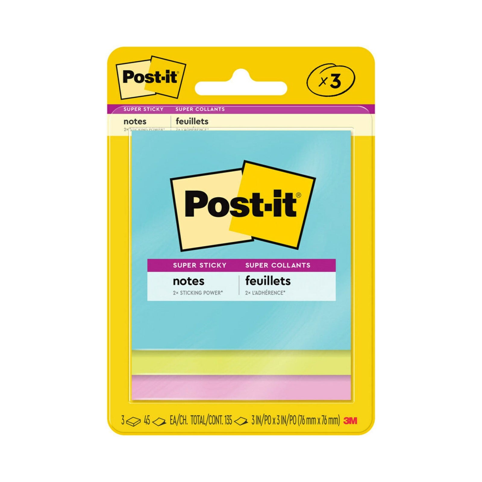 Super Sticky Notes Supernova Neons Notes, 3-pk H9J0 - product image 2