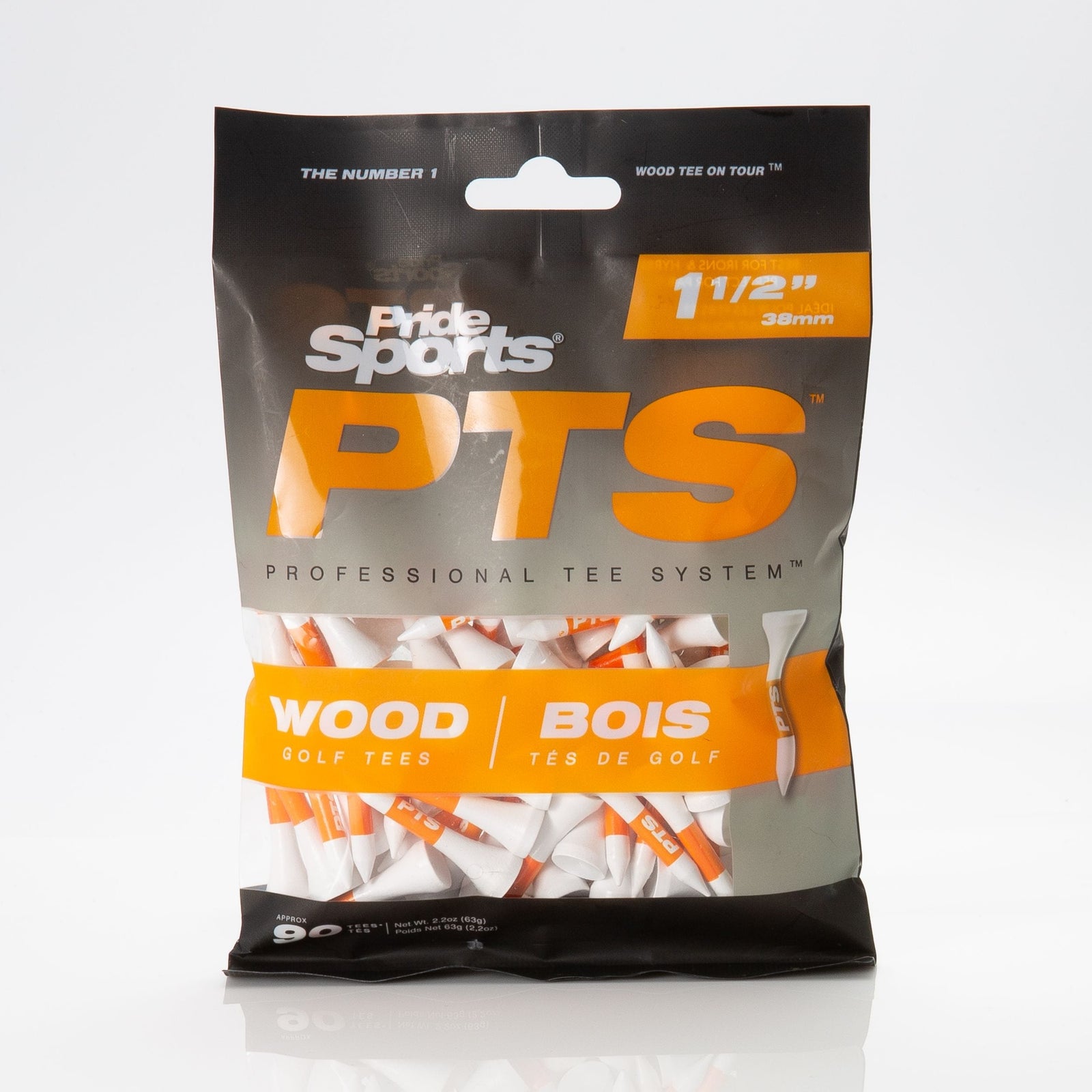 Professional Tee System ProLength Plus Wood Golf Tee, 1-1/2-in, 90-pk, White M1O7 - product image 1