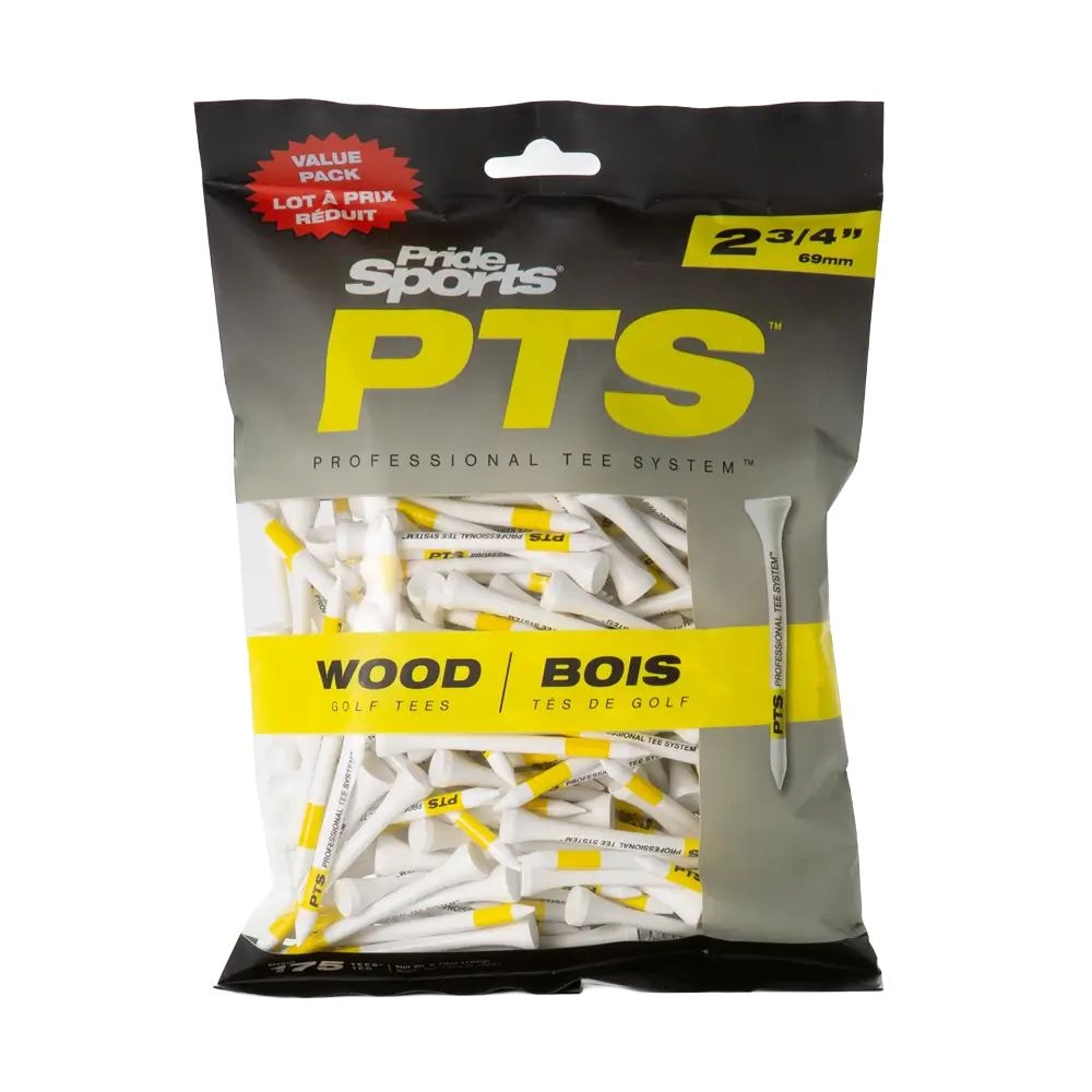 Professional Tee System ProLength Wood Golf Tee, 2-3/4-in Yellow on White, 175-pk H9I5 - product image 1