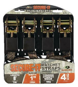 Ratchet Tie-Down Straps, 1-in x 8-ft (2.54 cm x 2.4 m), 4-pk D5C1 - product image 1