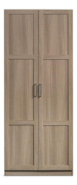2-Door Storage Cabinet With Adjustable Shelves, Oak Finish E4A9 - product image 1