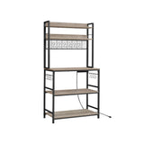 Home 5-Shelf Grey Baker's Rack with 4 AC Outlets D5A7 - product image 1