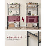 Home 5-Shelf Grey Baker's Rack with 4 AC Outlets D5A7 - product image 4