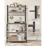 Home 5-Shelf Grey Baker's Rack with 4 AC Outlets D5A7 - product image 8