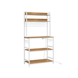 Home 5-Shelf Rustic Walnut Baker's Rack with 4 AC Outlets Y3P4 - product image 1