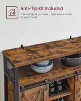 Home Brown Buff Sideboard Storage with Sliding Doors X3A0 - product image 3