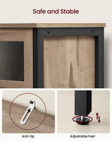 Home Industrial Camel Brown/Black Buffet Cabinet U9H1 - product image 2