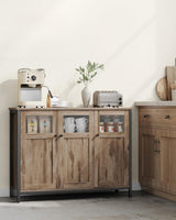 Home Industrial Camel Brown/Black Buffet Cabinet U9H1 - product image 4