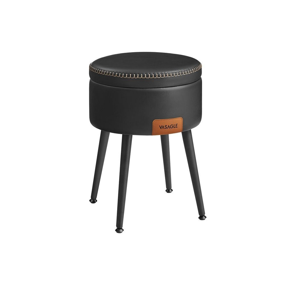 Home Ink Black Storage Stool with Footrest A2O8 - product image 1