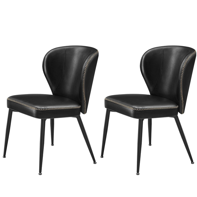 Home Mid-Century Modern Black Dining Chairs Set, 2-pk W7H5