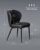 Home Mid-Century Modern Black Dining Chairs Set, 2-pk W7H5 - product image 4