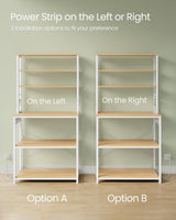Home Oak/White Baker's Rack with 4 AC Outlets T1Q2 - product image 3