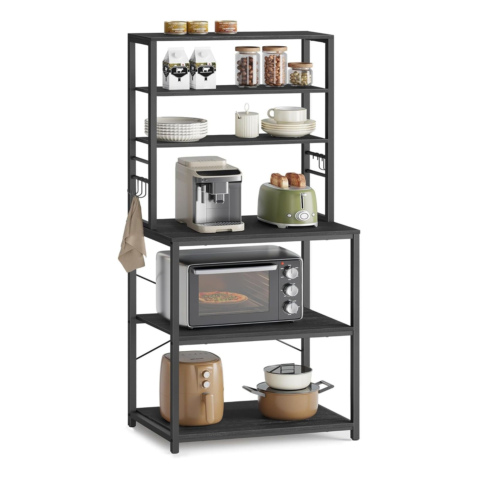 Home Oak/White Baker's Rack with Charging Station B1F8 - product image 1