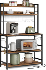 Home Rustic Brown Baker's Rack with 4 AC Outlets X6Y8 - product image 2
