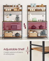 Home Rustic Brown Baker's Rack with 4 AC Outlets X6Y8 - product image 4