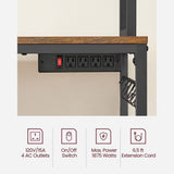 Home Rustic Brown Baker's Rack with Charging Station L8R2 - product image 3