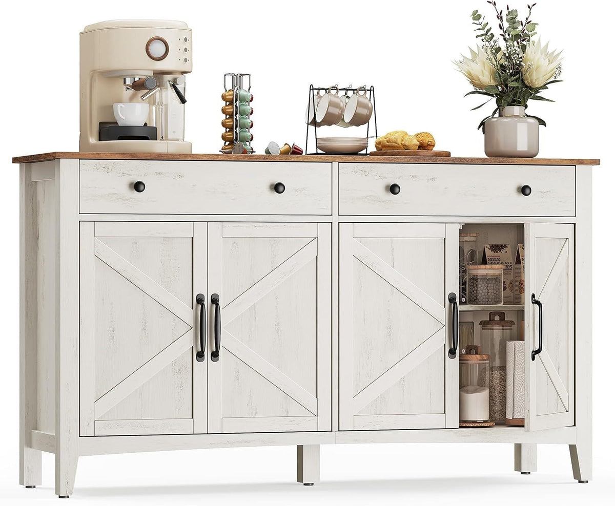 Home Rustic White/Honey Brown Buffet Cabinet X2A5 - product image 1