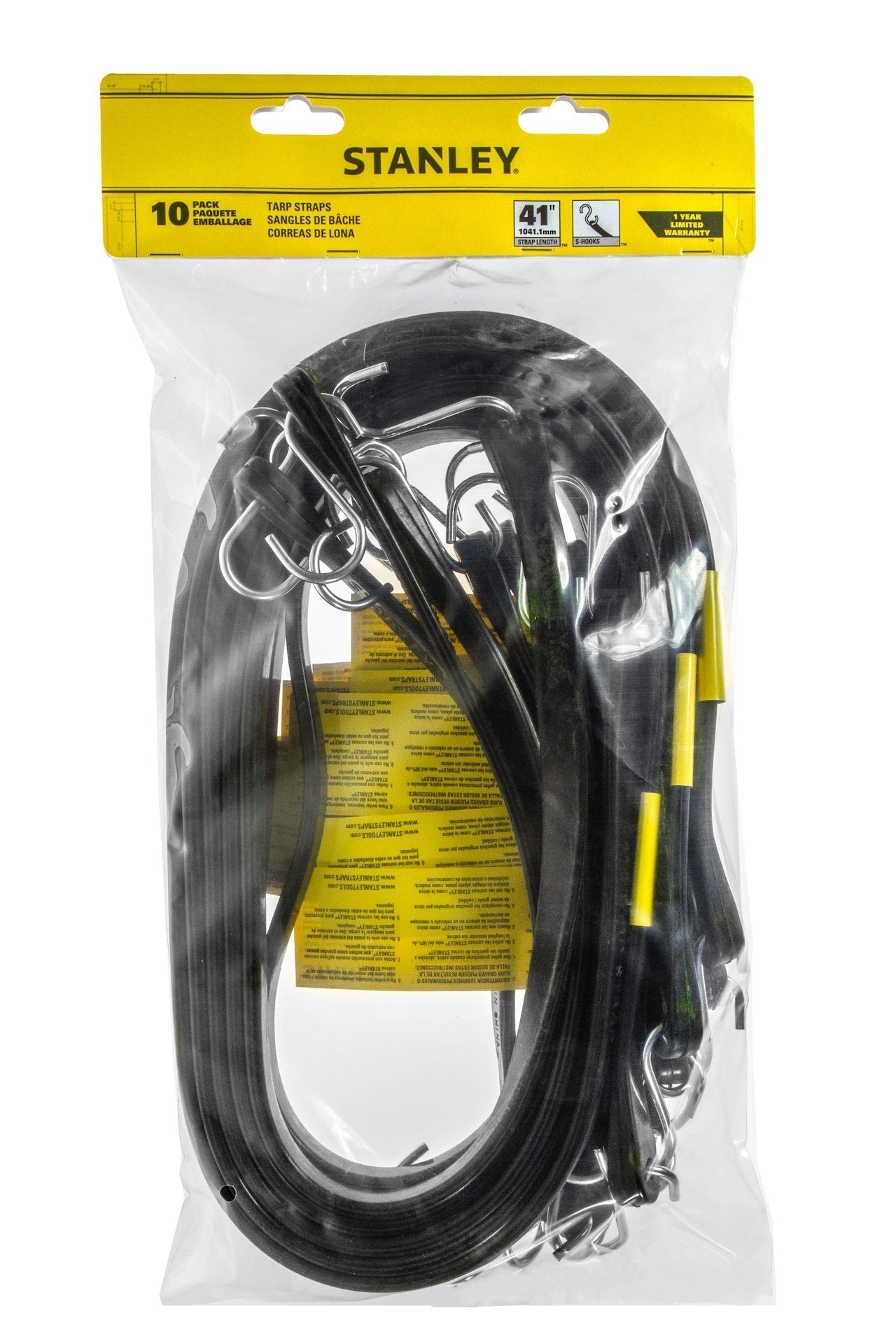 Tarp Straps, All-Weather Rubber Bungee Cords with S-Hooks, 41-in, 10-pk S8I7 - product image 1