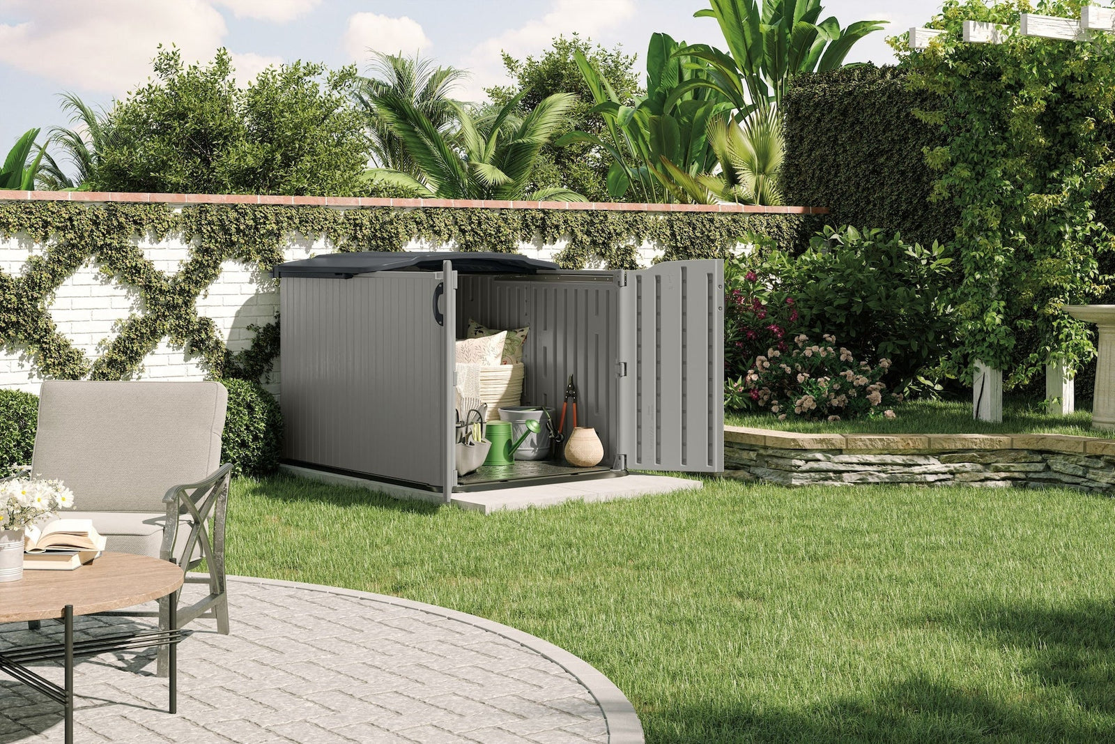 Glidetop 98-cu-ft Dove Grey Horizontal Shed L6C7 - product image 8