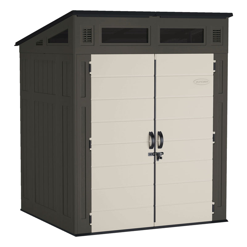 Modernist Outdoor Storage Shed, Grey, 6-ft x 5-ft T9S6