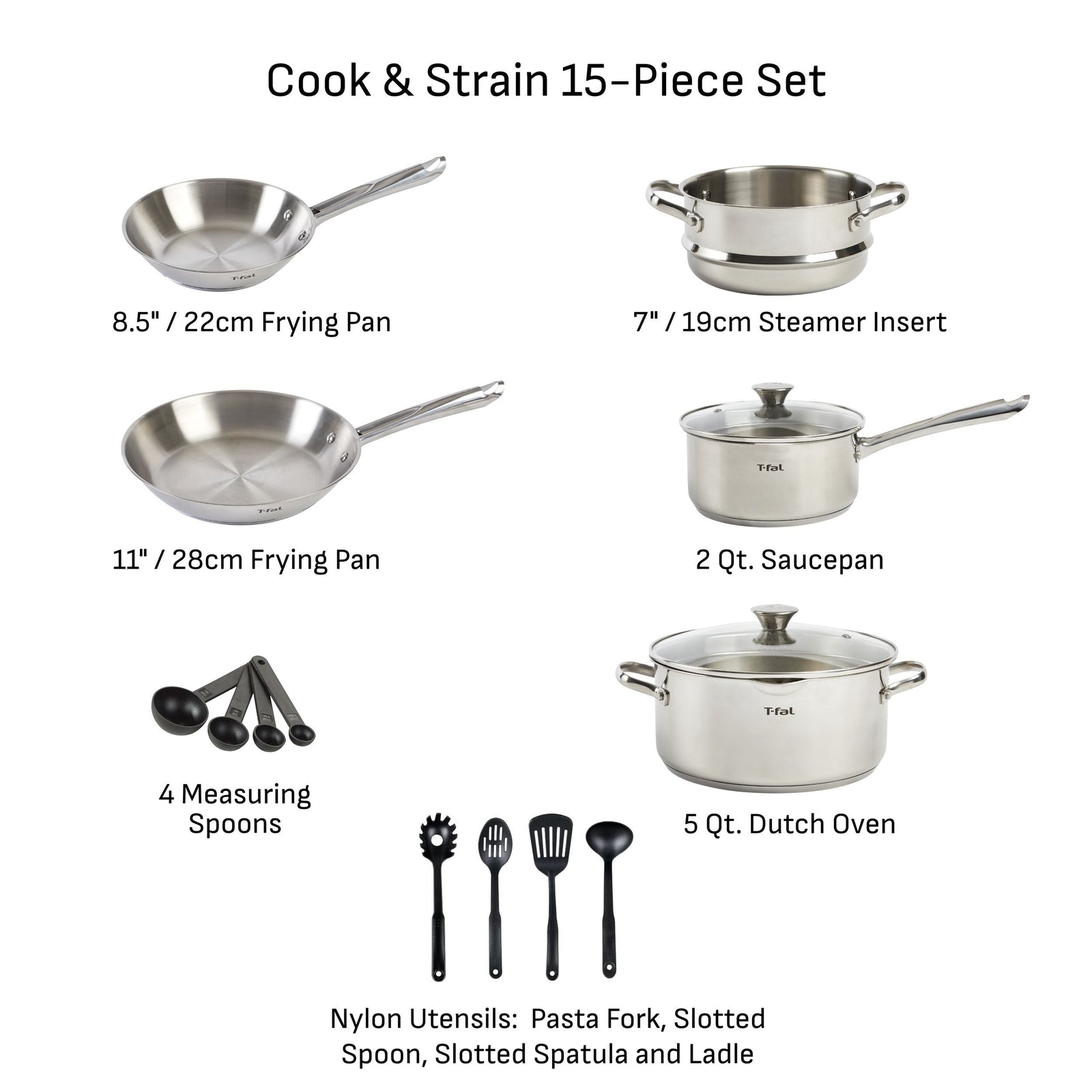 Cook and Strain Stainless Steel Cookware Set, 15-pc F5N2 - product image 7