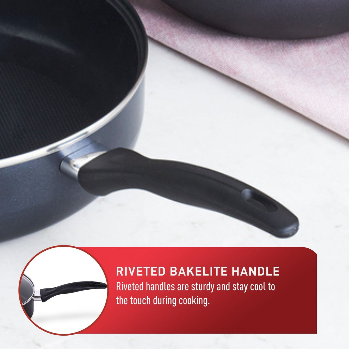 Viva Non-Stick Cookware Set, Black, 9-pc W3C2 - product image 4