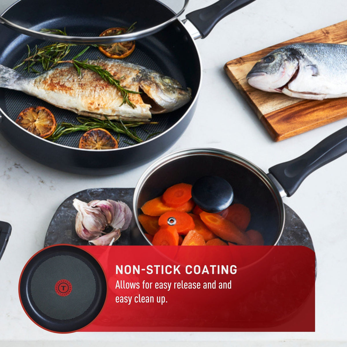 Viva Non-Stick Cookware Set, Black, 9-pc T6I7 - product image 6