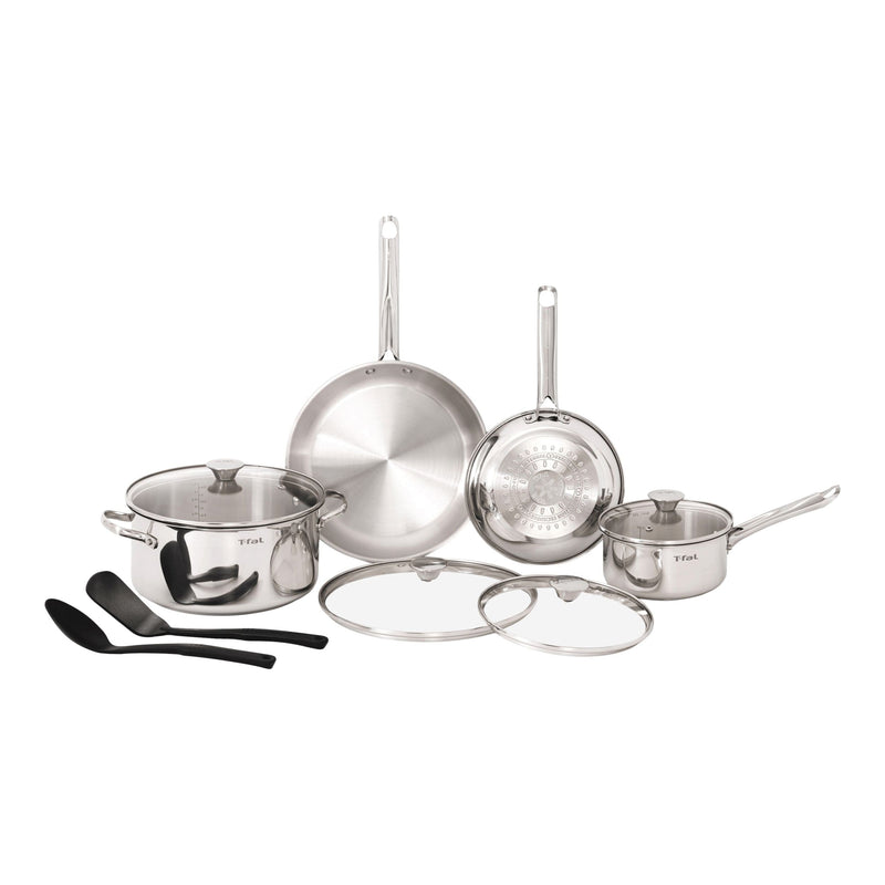 Viva Stainless Steel Cookware Set, Dishwasher & Oven Safe, Pots and Pans Set, 10-pc U9O9