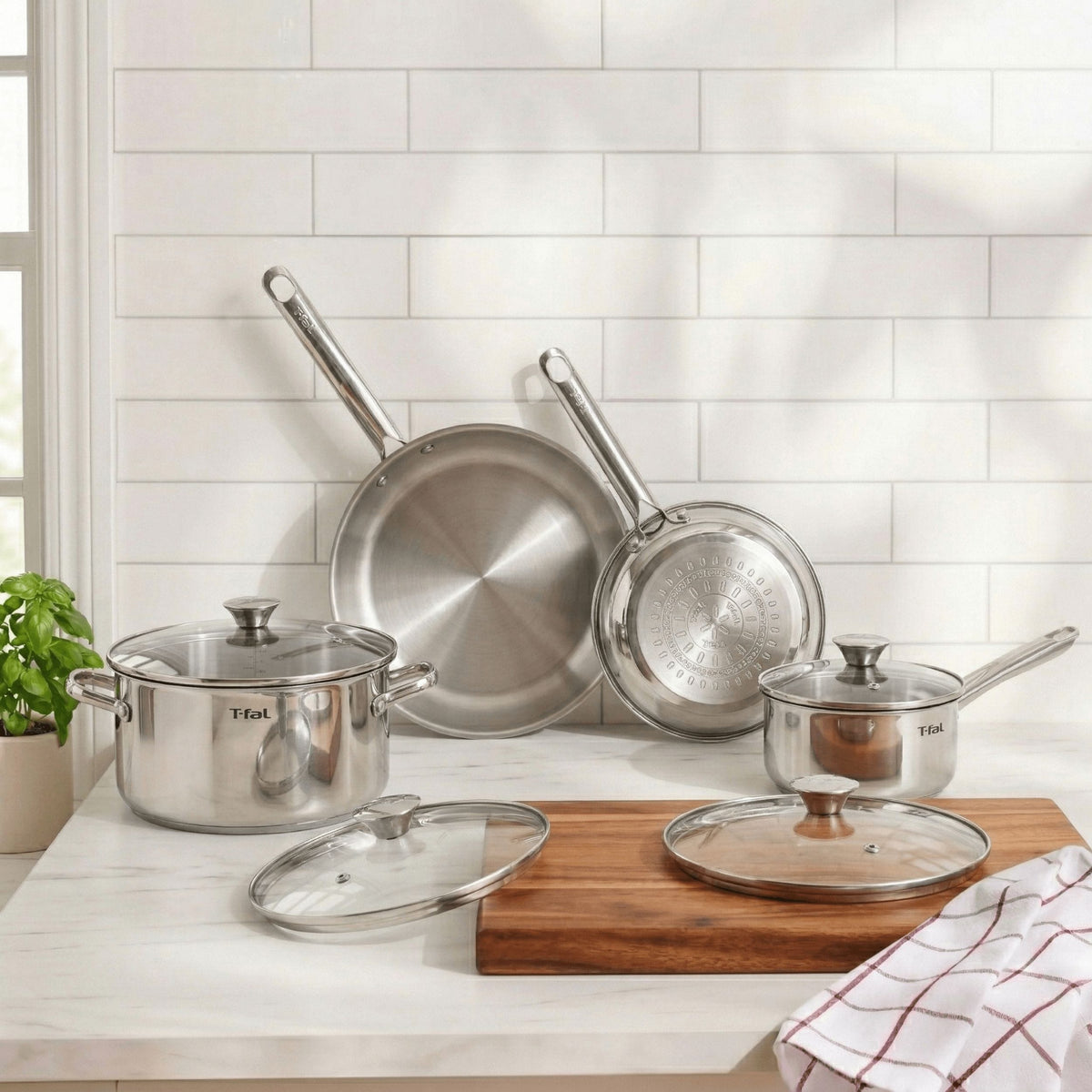 Viva Stainless Steel Cookware Set, Dishwasher & Oven Safe, Pots and Pans Set, 10-pc Z7Z9 - product image 3