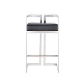 Me Home Black Cushioned Harvey Stool with Silver Frame P1I1 - product image 1